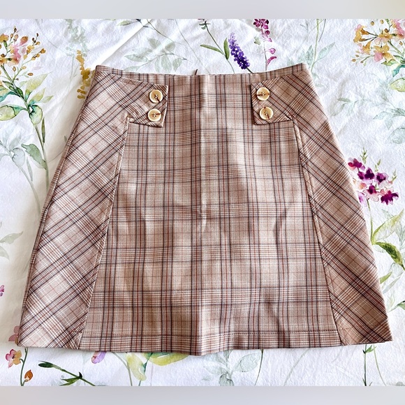 Plaid A-line Skirt - Picture 1 of 4